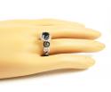 Ladies 10k white gold black & white diamond engagement ring 2.15ct