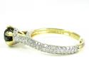 Ladies 14k yellow gold black & white diamond engagement ring 1.50ct