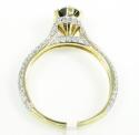 Ladies 14k yellow gold black & white diamond engagement ring 1.50ct