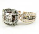 Ladies 14k rose gold champagne & white diamond engagement ring 3.00ct