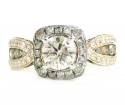 Ladies 14k rose gold champagne & white diamond engagement ring 3.00ct