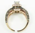 Ladies 14k rose gold champagne & white diamond engagement ring 3.00ct