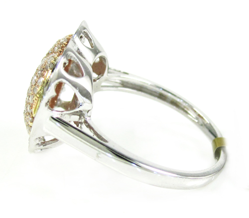 Ladies 10k two tone gold diamond heart ring 0.70ct
