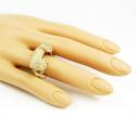 Ladies 14k rose gold canary diamond & red ruby panther ring 4.24ct