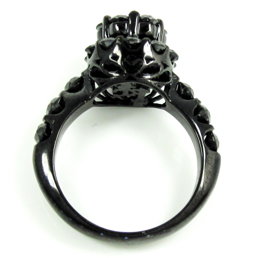 Ladies 10k black gold black diamond engagement ring set 3.72ct - Image 7