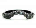 Ladies 10k black gold black diamond engagement ring set 3.72ct