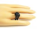 Ladies 10k black gold black diamond engagement ring set 3.72ct