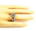 Ladies 14k white gold champagne & white diamond semi mount ring 3.45ct