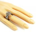 Ladies 14k white gold champagne & white diamond semi mount ring 3.45ct