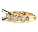 Ladies 14k rose gold champagne & white diamond semi mount ring 0.99ct