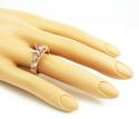 Ladies 14k rose gold champagne & white diamond semi mount ring 0.99ct