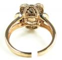 Ladies 14k white gold champagne & white diamond flower semi mount ring 0.99ct