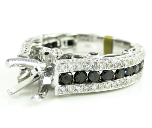 Ladies 10k white gold black & white diamond semi mount ring 2.37ct - Image 2