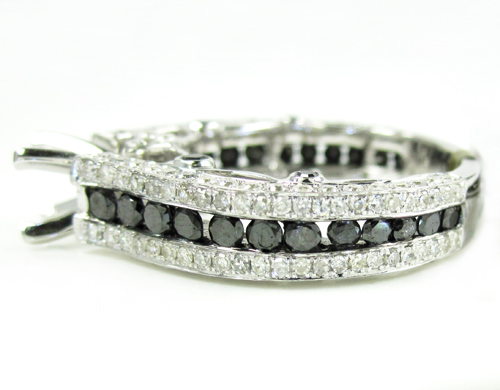 Ladies 10k white gold black & white diamond semi mount ring 2.37ct - Image 4