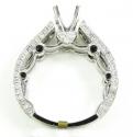 Ladies 10k white gold black & white diamond semi mount ring 2.37ct