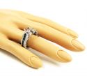 Ladies 10k white gold black & white diamond semi mount ring 2.37ct