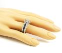 Ladies 10k white gold black & white diamond semi mount ring 2.37ct