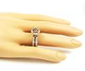 Ladies 14k rose gold champagne & white diamond semi mount ring 2.66ct