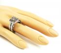 Ladies 14k white gold champagne & white diamond semi mount ring 3.68ct
