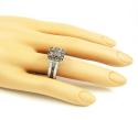 Ladies 14k white gold champagne & white diamond semi mount ring 3.68ct