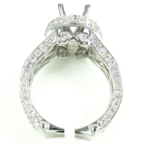 Ladies 14k white gold diamond semi mount ring 3.39ct - Image 5