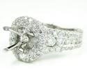 Ladies 14k white gold diamond semi mount ring 3.39ct