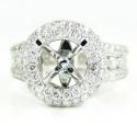 Ladies 14k white gold diamond semi mount ring 3.39ct