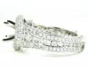 Ladies 14k white gold diamond semi mount ring 3.39ct