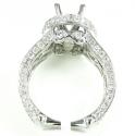 Ladies 14k white gold diamond semi mount ring 3.39ct