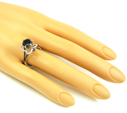 Ladies 10k white gold black & white diamond engagement ring 2.36ct - Image 5