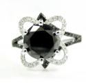 Ladies 10k white gold black & white diamond engagement ring 2.36ct