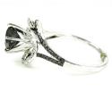 Ladies 10k white gold black & white diamond engagement ring 2.36ct