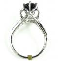 Ladies 10k white gold black & white diamond engagement ring 2.36ct