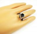 Ladies 10k white gold black & white diamond engagement ring 2.36ct