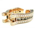 Ladies 14k rose gold champagne & white diamond semi mount ring 3.19ct