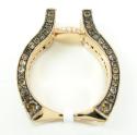 Ladies 14k rose gold champagne & white diamond semi mount ring 3.19ct