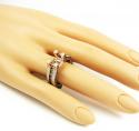 Ladies 14k rose gold champagne & white diamond semi mount ring 3.19ct