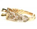 Ladies 14k rose gold champagne & white diamond semi mount ring 1.04ct
