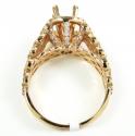Ladies 14k rose gold champagne & white diamond semi mount ring 1.04ct