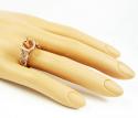 Ladies 14k rose gold champagne & white diamond semi mount ring 1.04ct