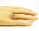 Ladies 14k rose gold champagne & white diamond semi mount ring 1.04ct