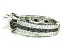 Ladies 14k white gold black & white diamond semi mount ring 2.80ct