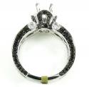 Ladies 14k white gold black & white diamond semi mount ring 2.80ct