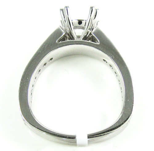 Ladies 14k white gold diamond semi mount ring 1.06ct