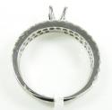 Ladies 14k white gold round diamond semi mount ring set 1.13ct
