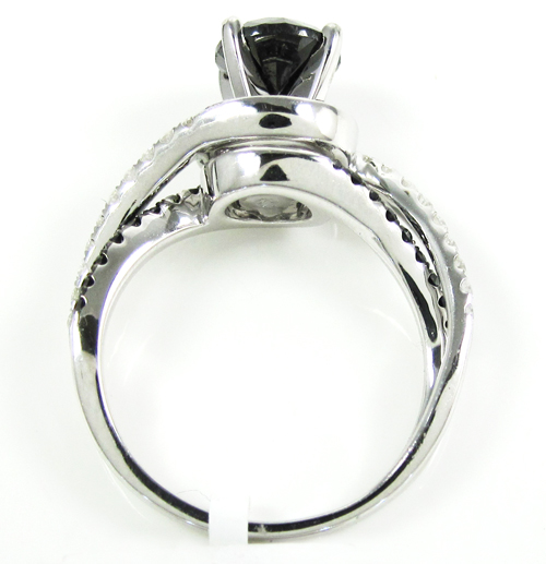 Ladies 14k white gold black diamond engagement ring 2.36ct - Image 4
