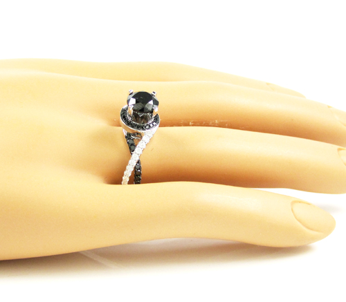 Ladies 14k white gold black diamond engagement ring 2.36ct - Image 6