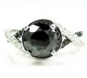 Ladies 14k white gold black diamond engagement ring 2.36ct