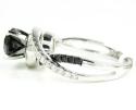 Ladies 14k white gold black diamond engagement ring 2.36ct