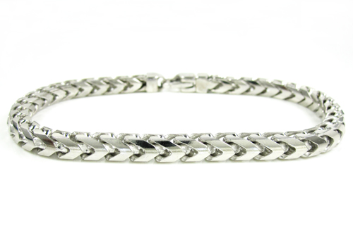 10k white gold solid franco link bracelet 8.75 inches 5.25mm